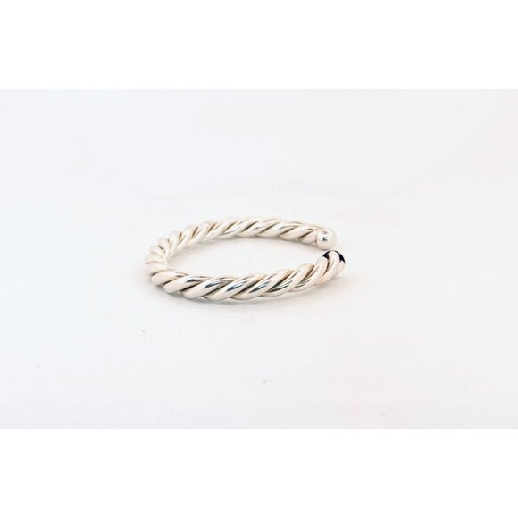 Estate 925 Sterling Silver Twisted Rope Cuff Bracelet Size 6.25” Heavy Solid - Picture 2 of 9